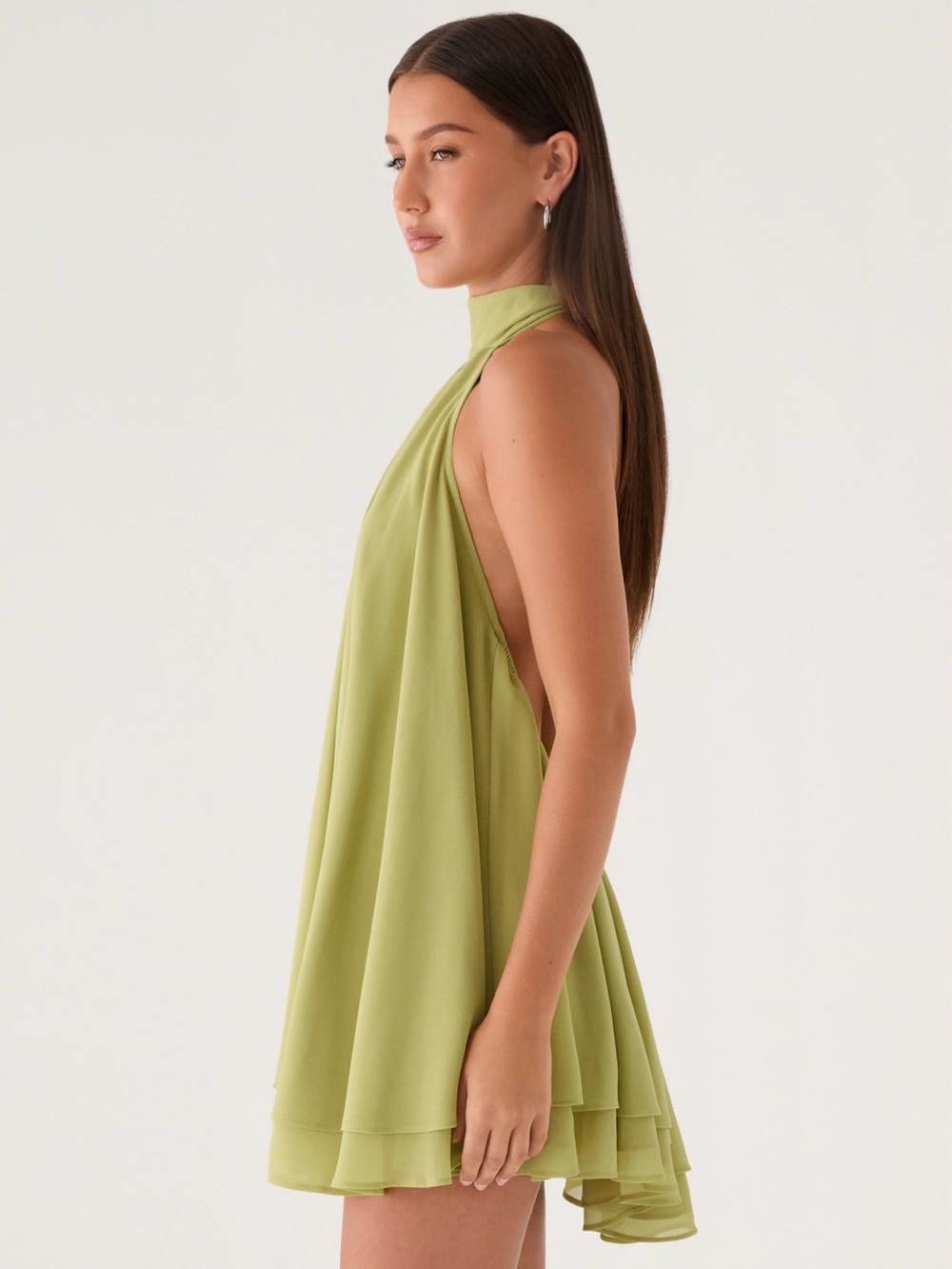 NWT Peppermayo Lyrah Halter Mini Dress Green 4 - Picture 6 of 8